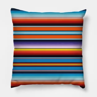 Blue serape saltillo poncho vibrant mexican blanket Pillow