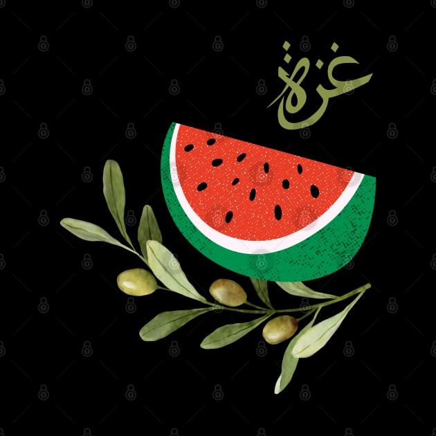 Watermelon Olive Branch Free Gaza by Yule Cat