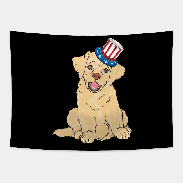 American Flag Labrador Retriever Dog Lover Tapestry by Kaileymahoney