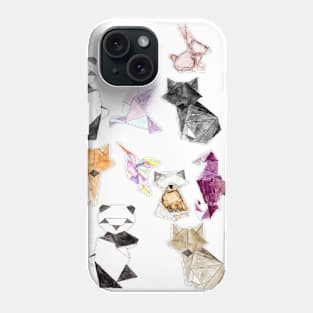 Geometric Paper Origami Animals Phone Case