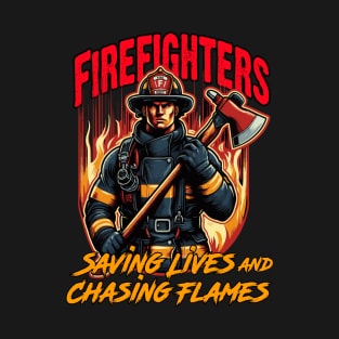 Firefighters - Saving Lives and Chasing Flames T-Shirt