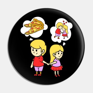 Eating Pizza For Two Relationship Couples Funny Gift Idea - Pizza Lover Pin