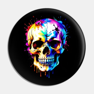 Colored Skull Design in Vibrant Vector Style Pin