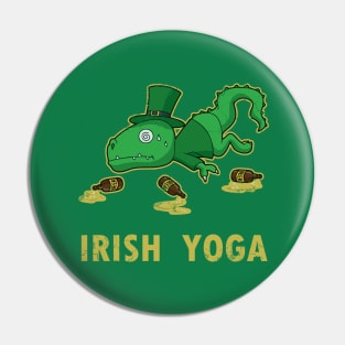 Irish Yoga T Rex St Patricks Day Pin