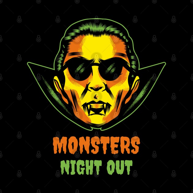 Monsters Night Out Creepy Halloween Gift by BarrelLive