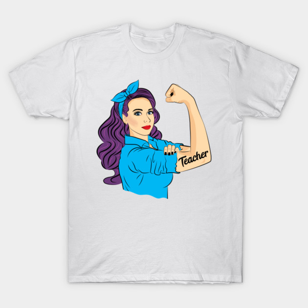 Teacher Gift Ideas Strong Woman With Purple Hair Teacher Gift Ideas T Shirt Teepublic