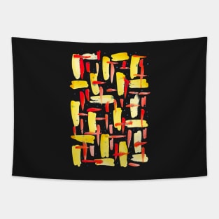 Orange Yellow Plaid Tapestry