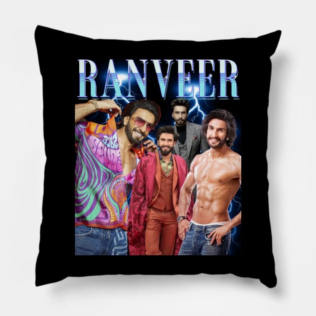 Ranveer Singh, Bollywood actor, Indian actor, 90s bootleg style Tshirt Pillow by Swag Like Desi