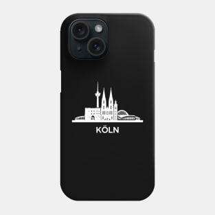 Köln Skyline, white Phone Case