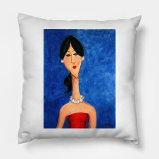 Seule au bal azur - Alone at the ball azur Pillow