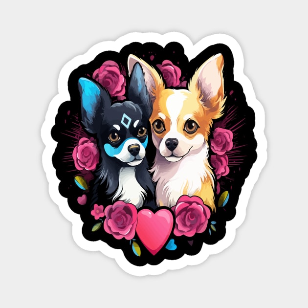 Chihuahua Couple Valentine Magnet by JH Mart