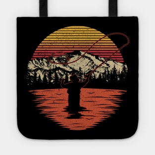 Vintage Fly Fishing Sun Set Tote