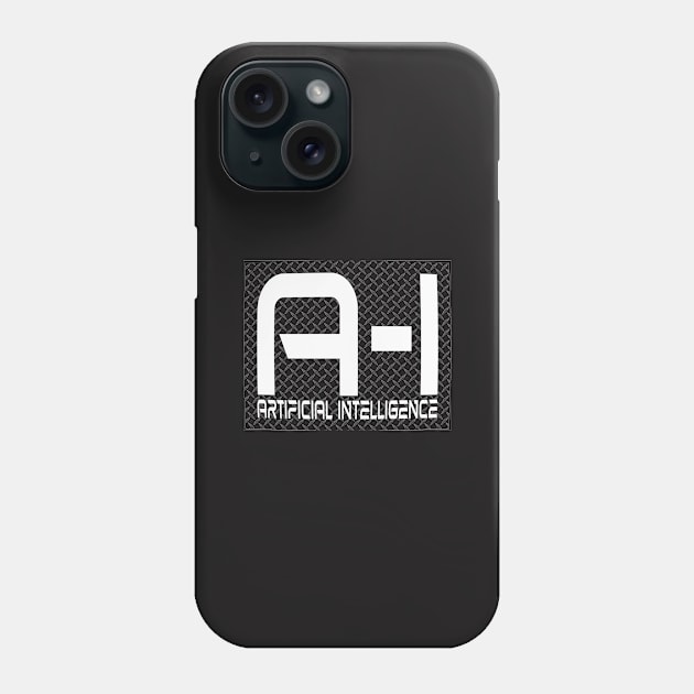 Artifcial Intelligence AI Cool Metallic Grid Logo Phone Case by PlanetMonkey