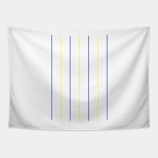 Leeds Retro 1981 Home White Blue & Yellow Pinstripes Tapestry