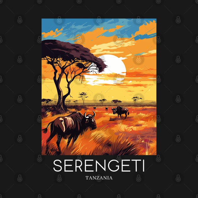 A Pop Art Travel Print of the Serengeti National Park - Tanzania by Studio Red Koala