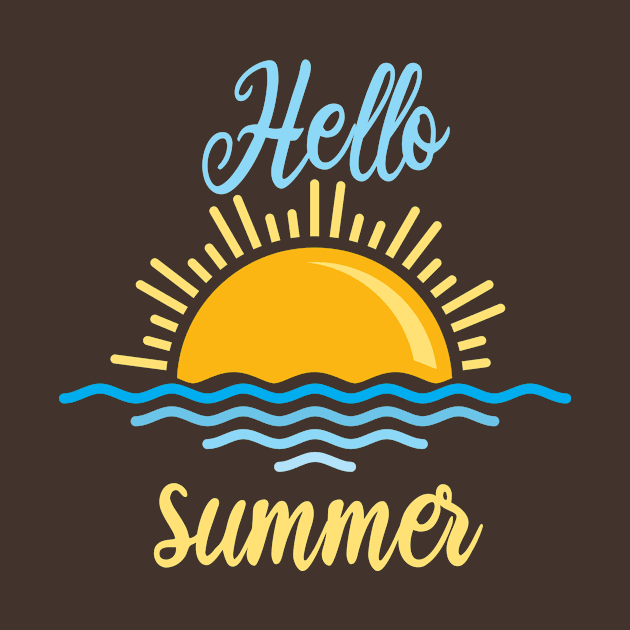 Hello Summer, Summer Tee, Beach, Summer Fancy, Women’s Summer , Hello Summer, Women’s Summer, Teacher by ArkiLart Design