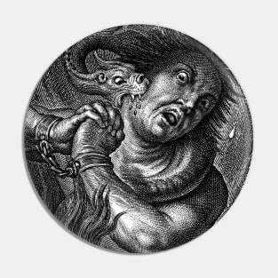 DEMON BITE B&W Pin