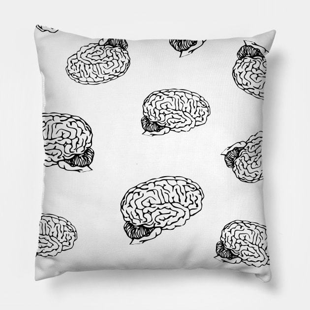 human brain collage Pillow by RosArt100