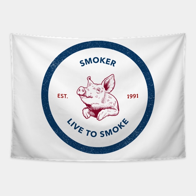 Meat lover that live to smoke father day gift Tapestry by Cooking and Cycling