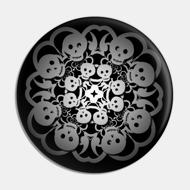 Skull Snowflake Pin by MortemPosts