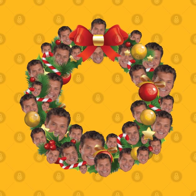 David Hasselhoff Multiface Christmas Wreath by duniakubaby