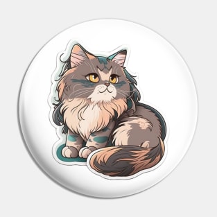 Majestic Maine Coon Cat Sticker Pin