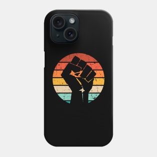 Black History Month Raised Fist Retro Sunset Grunge effect Phone Case