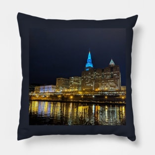 Tower City Blue Pillow