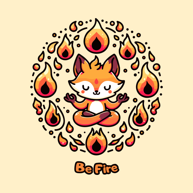 Elemental Meditating Fox Be Fire by Polera Palace