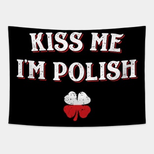 Kiss Me I'm Polish Funny St Patricks Day Tapestry