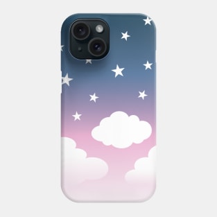Clouds | Stars | Gradient | White Blue Pink Phone Case