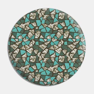 Triangle mosaic dark green Pin