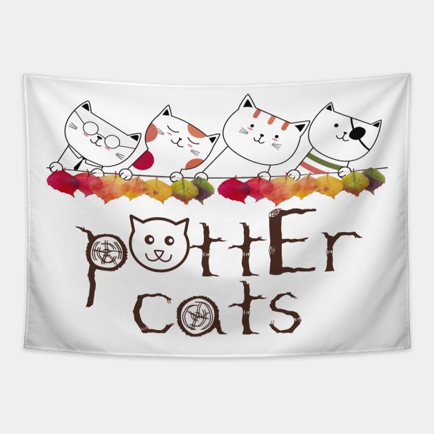 potter cats Tapestry by DELLA73