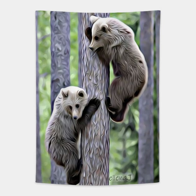 Two Bears Tapestry by ellenaJ