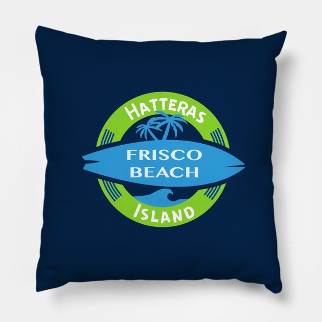 Frisco Beach NC Surf Pillow by Trent Tides