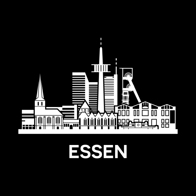 Essen Skyline, white by yulia-rb