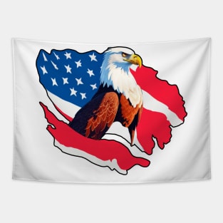 4th of July Patriotic Eagle with American Flag Tapestry