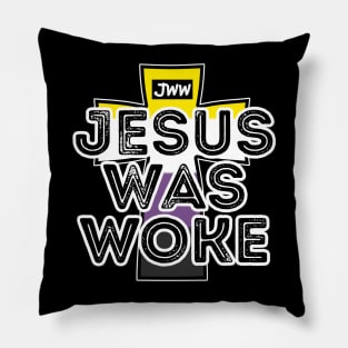 Jesus Was Woke - Nonbinary Pride Pillow