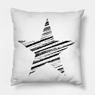 Distressed Big Black White Pillow