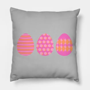 Eggspert Easter Eggs - Decorated Eggs in Pink and Orange Pillow