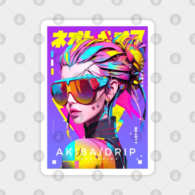 AKIBA DRIP - 🟪🟨🟪「 ✦ HIGH FASHION 2030 ✦ 」🟪🟨🟪 FUTURISTIC ANIME MANGA ART Magnet by Akiba Drip