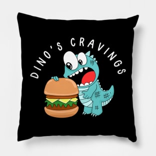 Dino's cravings. Dino Humor. Pillow