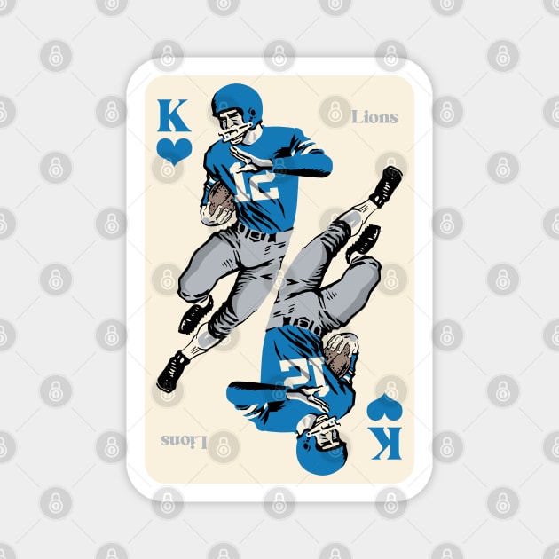 Detroit Lions King of Hearts Magnet by Rad Love