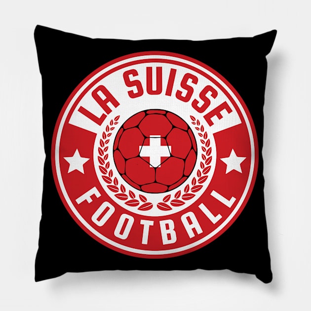 La Suisse Football Pillow by footballomatic