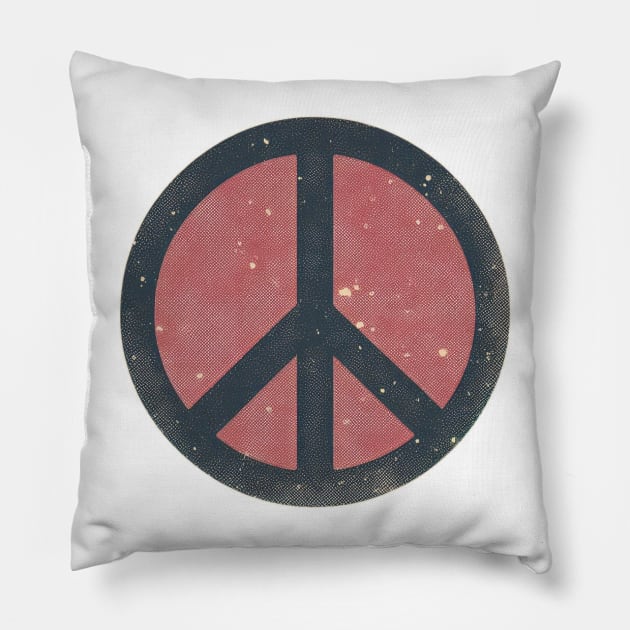 retro peace 60s sign Pillow by Anthony88