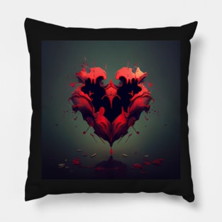 Broken Heart Graphic Art Pillow