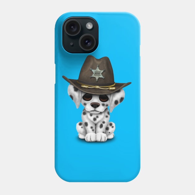 Cute Dalmatian Puppy Sheriff Phone Case by jeffbartels