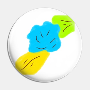 Blue yellow flower watercolor art design Pin