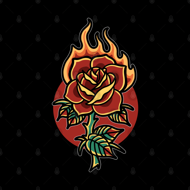 burning rose tshirt by donipacoceng