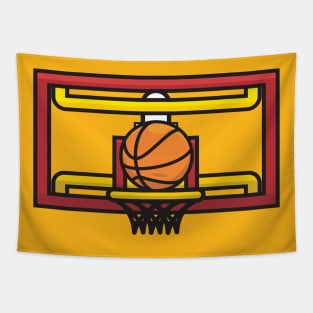 Basketball hoop and ball vector illustration. Tapestry